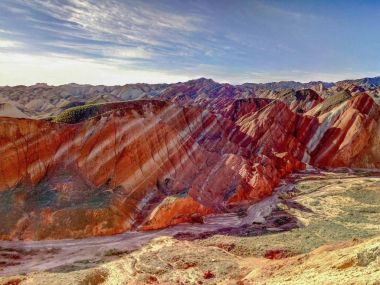 Zhangye dağlar Gansu Eyaleti, Çin