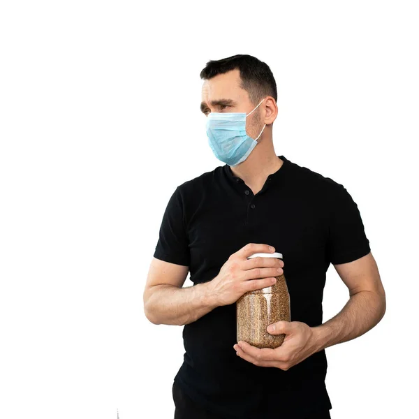 Man Wearing Respiratory Mask Protect Airborne Respiratory Diseases Flu Coronavirus — Stock Photo, Image