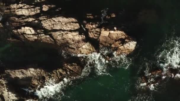 Sea Rocks Shooting Drone — Stock Video