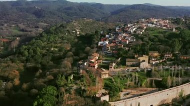 Eski Avrupa şehrinin kuş bakışı görüntüsü