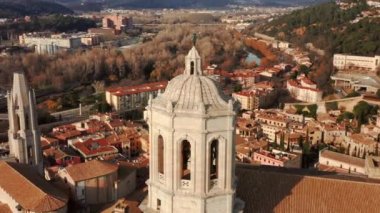 Eski Avrupa şehrinin kuş bakışı görüntüsü