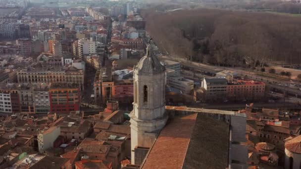 Pohled Ptačí Perspektivy Staré Evropské Město — Stock video
