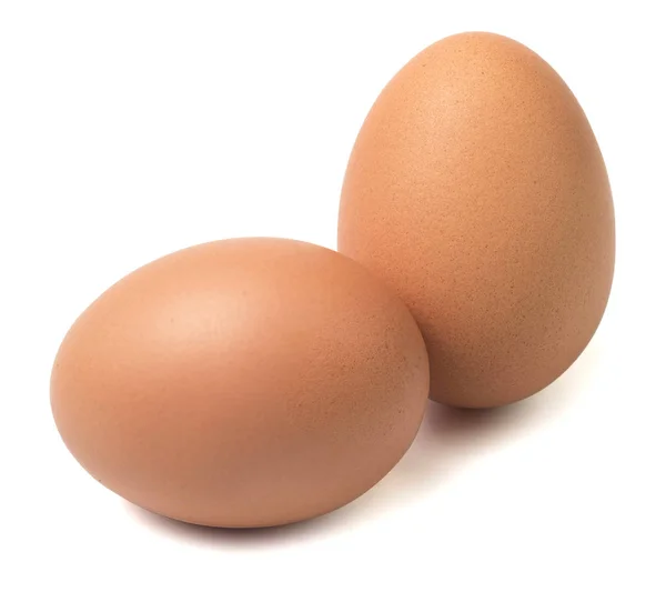 Καφέ Αυγά Απομονωμένα Λευκό Φόντο — Φωτογραφία Αρχείου