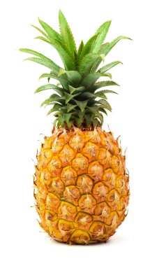 Beyaz arkaplanda izole edilmiş ananas.