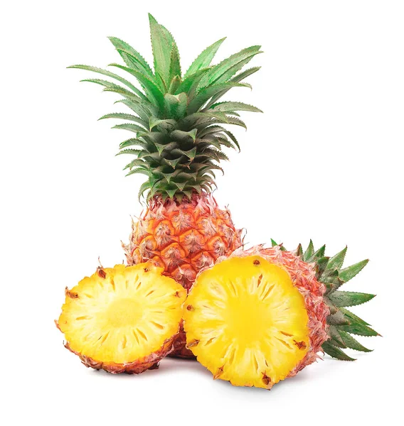Ananas Scheiben Geschnitten Isoliert Auf Weißem Hintergrund — Stockfoto