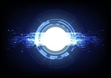 Vektör illüstrasyon soyut dijital teknoloji ve arka plan mühendislik.