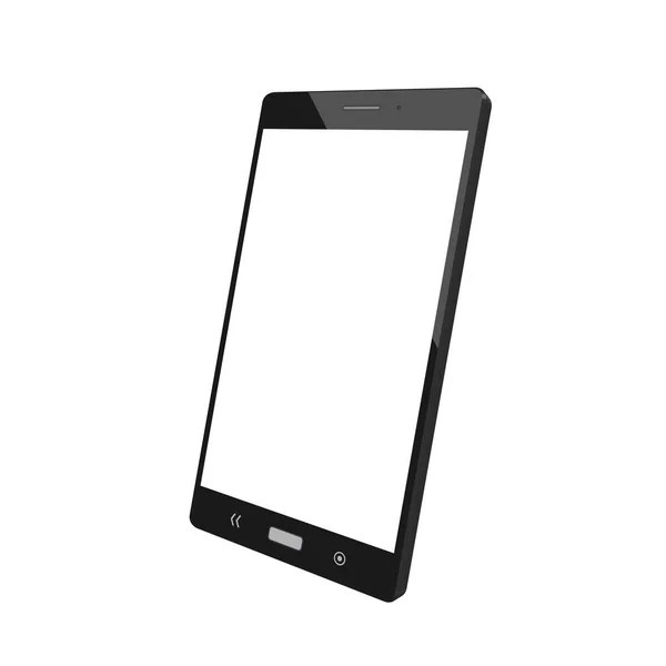 Векторная иллюстрация, смартфон черного цвета с чистым сенсорным экраном изолирован на белом фоне . — стоковый вектор