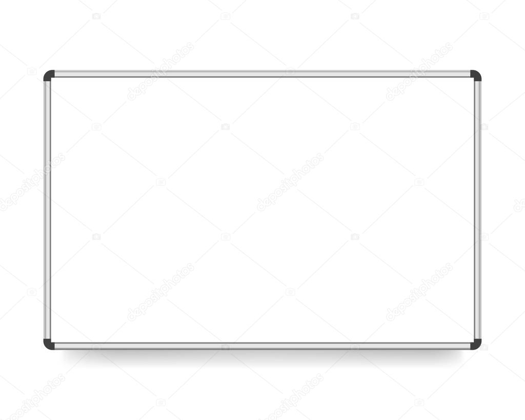 vector illustration, white board with copy space isolated on a white background.