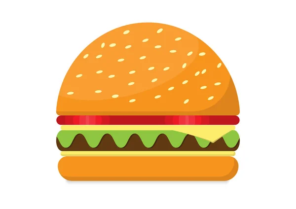 Ilustración Vectorial Hamburguesa Aislada Sobre Fondo Blanco — Archivo Imágenes Vectoriales