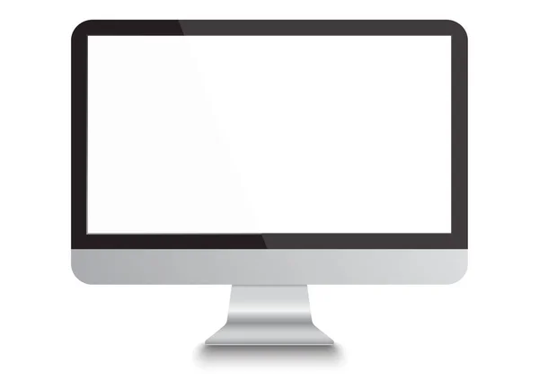 Ilustração Vetorial Monitor Computador Com Espaço Cópia Isolado Fundo Branco —  Vetores de Stock