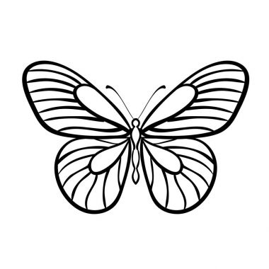 Kelebek siyah ve beyaz vektör