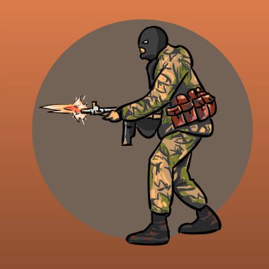 Asker silahla. Savaşçı. Özel Kuvvetler.