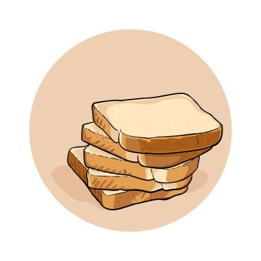 Ekmek tost. Birbirlerinin üstüne yalan birkaç ekmek tost.