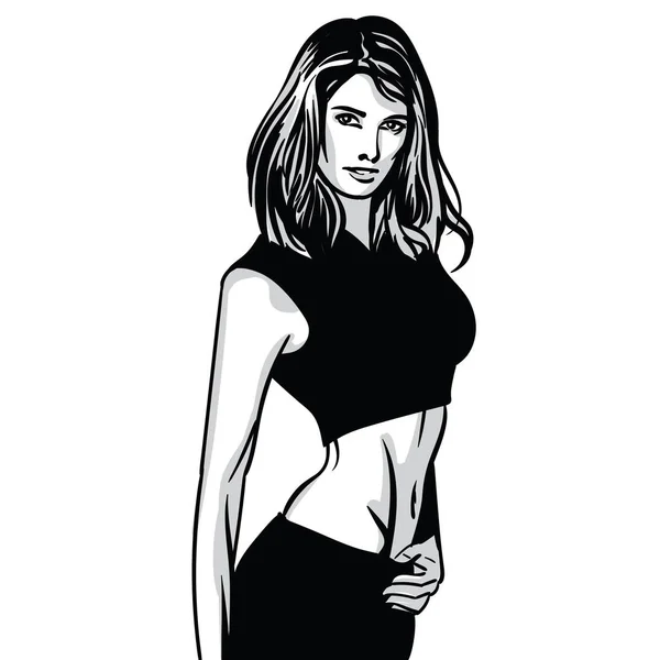 Belle femme de fitness. Illustration . — Image vectorielle