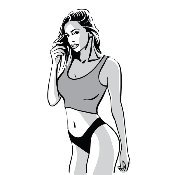Belle femme de fitness. Illustration . — Image vectorielle