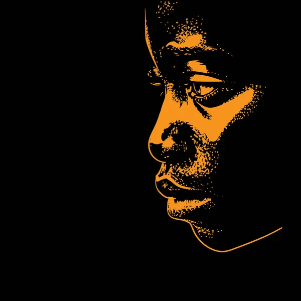 Femeie africană portret silueta în lumina de fundal contrast. Vector. Ilustrație . — Vector de stoc