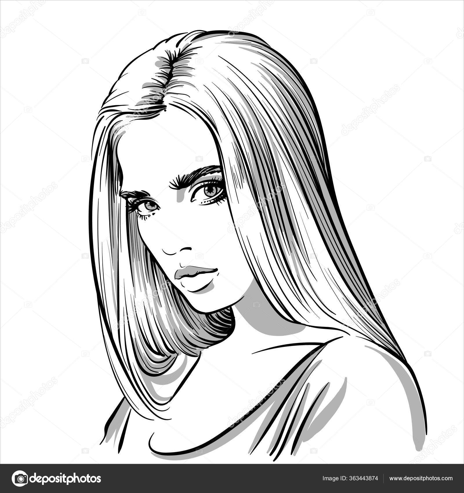 Art & Collectibles Asian Women Portrait artwork line art drawing