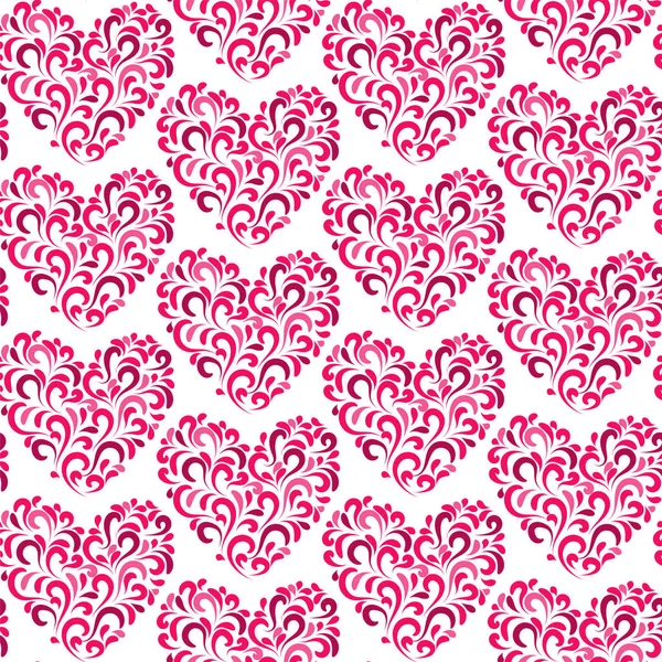 Amor Floral Vector Seamless Pattern Textura Del Día Valentinas Fundamento — Vector de stock