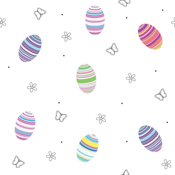 Funny Colored Easter Egg Texture Inglês Holiday Seamless Vector Pattern — Vetor de Stock
