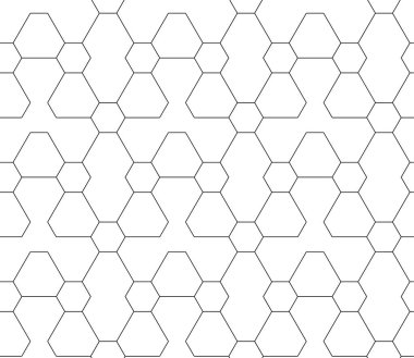 Altıgen sorunsuz vektör desen. Anahat kafes Geomteric öğeleri doku. Tek renkli şık arka plan