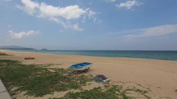 Čas Vypršení Prázdné Pláže Den Protože Carantin Covid Thajsku Phuket — Stock video