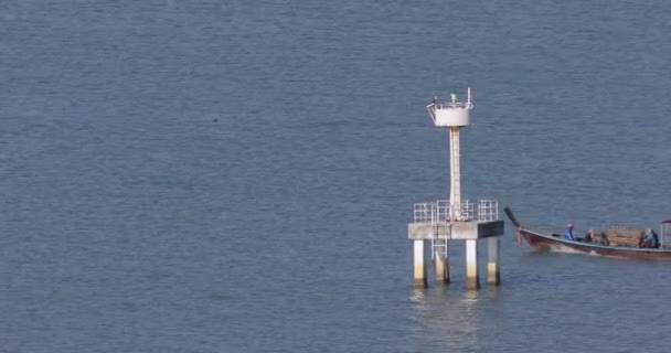 Pescador Barco Mar — Vídeos de Stock