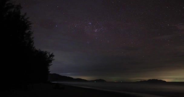 Vía Láctea Time Lapse Tormenta Mar — Vídeos de Stock