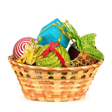 Beyaz arka planda izole edilmiş Noel dekorasyonu