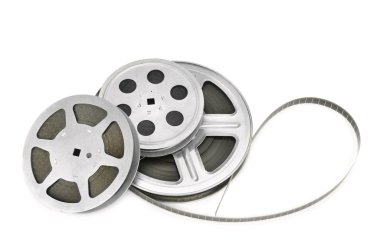 film şeridi beyaz arkaplanda izole edildi