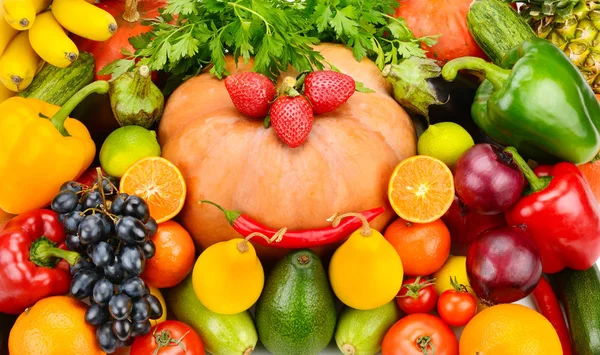 Fond lumineux de fruits et légumes — Photo