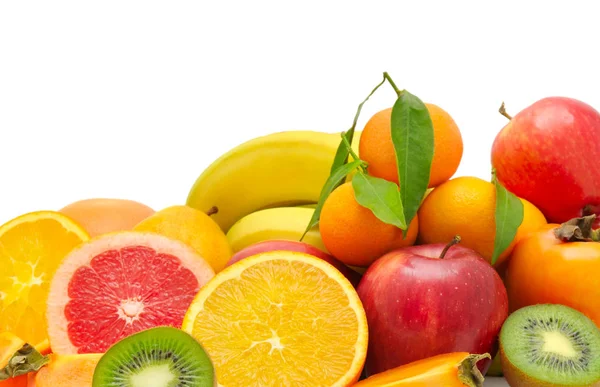 Ensemble de fruits isolés sur fond blanc — Photo