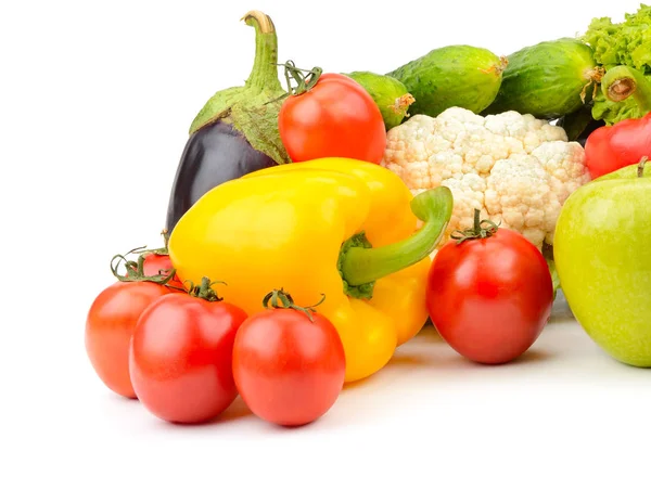 Fruits and vegetables isolated on white background — Stock Photo, Image