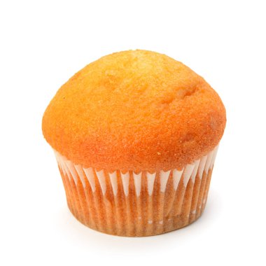 Beyaz arka plan üzerinde izole iştah açıcı cupcake.