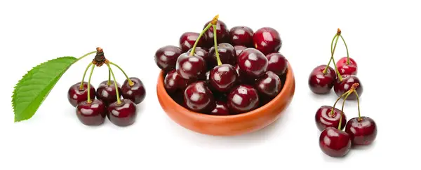 Ripe cherry isolated on white background — Stock Photo, Image