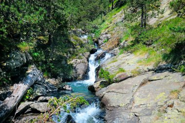dağda akan su ile dere