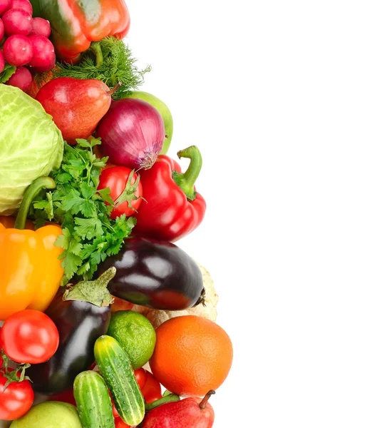 Ovoce a zelenina izolované na bílém pozadí — Stock fotografie