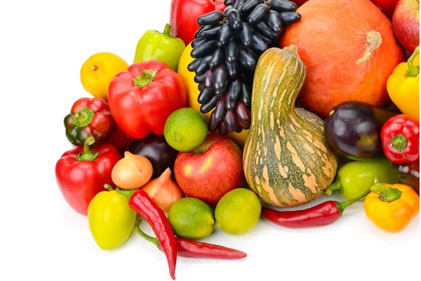 Fruit and vegetable isolated on white background — Stock Photo, Image