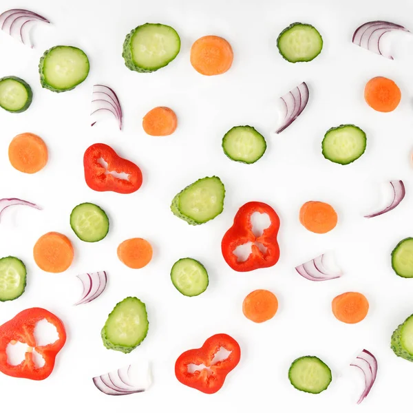 Abstract composition of vegetables. Vegetable pattern. Flat lay, — Stock Photo, Image
