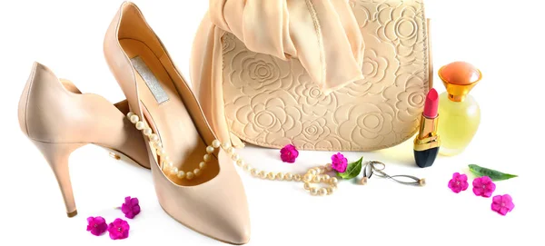 Elegant set of accessory for women.Wide photo. — Stock Photo, Image