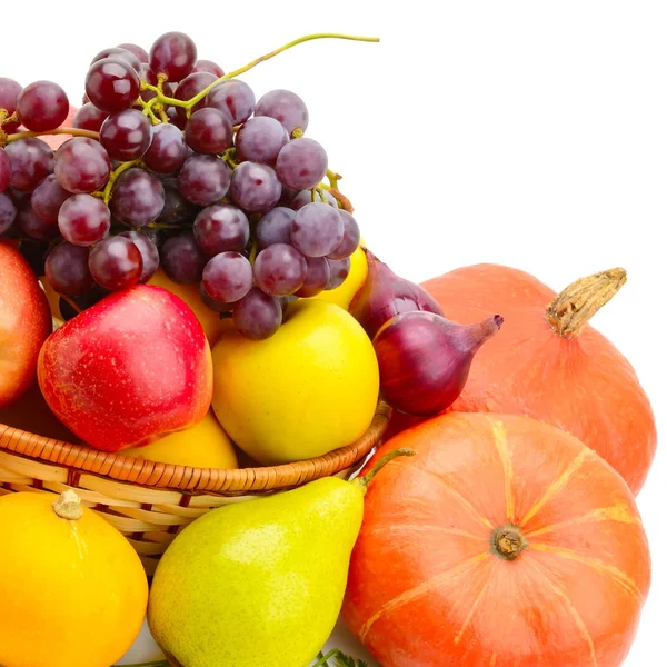 Frutas Produtos Hortícolas Isolados Sobre Fundo Branco — Fotografia de Stock
