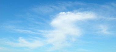 Light clouds in the blue sky. Wide photo. clipart