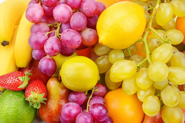 Brillante Hermoso Fondo Frutas Maduras Alimento Sano Ecológico — Foto de Stock