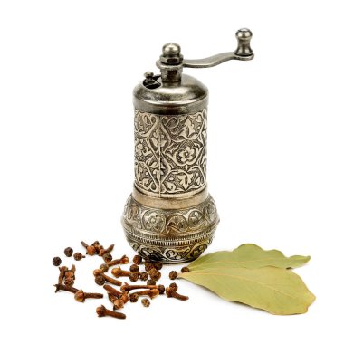 Beyaz bir arka plan üzerinde izole baharat fabrikası.