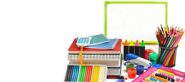 Schul- und Bürobedarf isoliert auf weißem Hintergrund. frei — Stockfoto