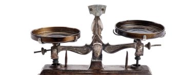 Beyaz zemin üzerinde izole edilmiş Retro Mekanik ölçekler.