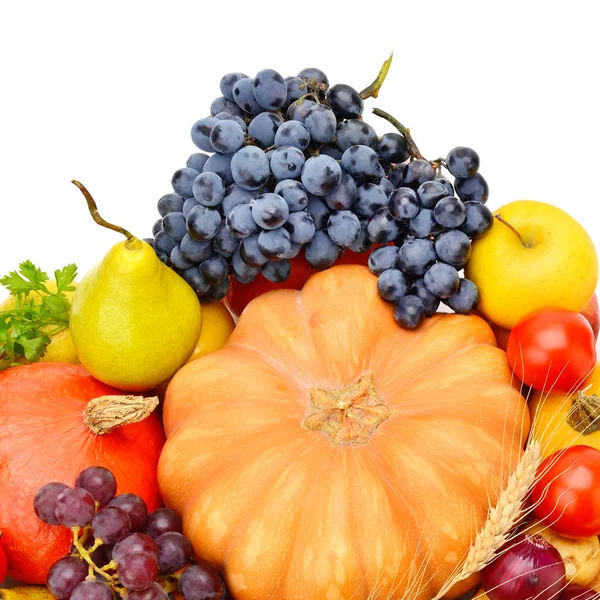 Frutas y hortalizas aisladas sobre fondo blanco. — Foto de Stock