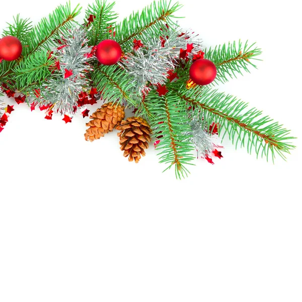 Weihnachtsdekor isoliert auf weißem Hintergrund. Freiraum für tex — Stockfoto