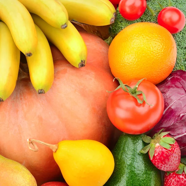 Contesto della raccolta di frutta e verdura . — Foto Stock