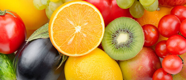 Предпосылки из коллекции фруктов и овощей. Широкий ph
