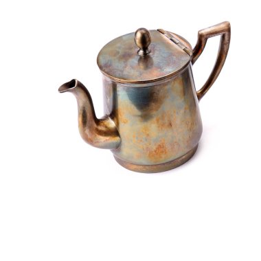 Beyaz arka planda izole edilmiş eski bir esrar. Tex için boş alan